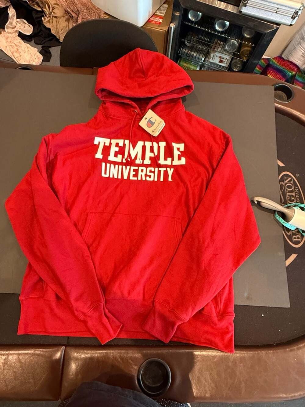Champion Temple University Reverse Weave Red Hoodie